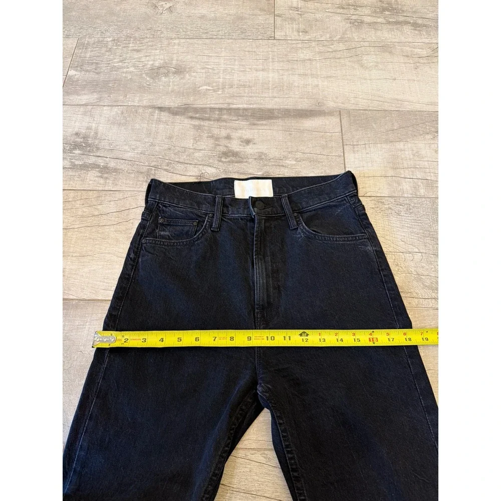 Mother Superior High Waisted Rider Skimp Jeans Whos Sorry Now Black Straight Leg